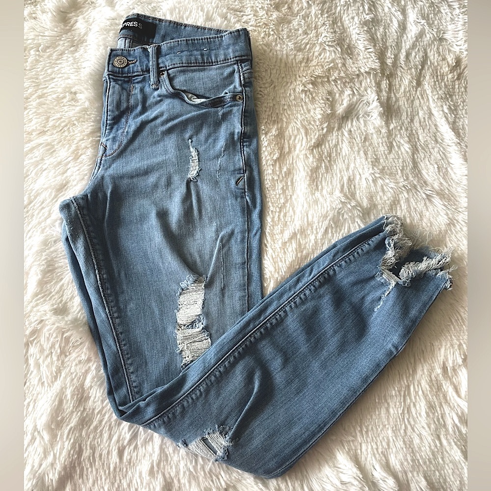 Express Distressed Skinny Jeggings
